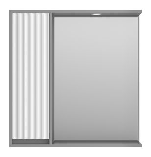 Зеркальный шкаф с подсветкой Brevita Balaton BAL-04080-01-01Л левый 80см белый/серый